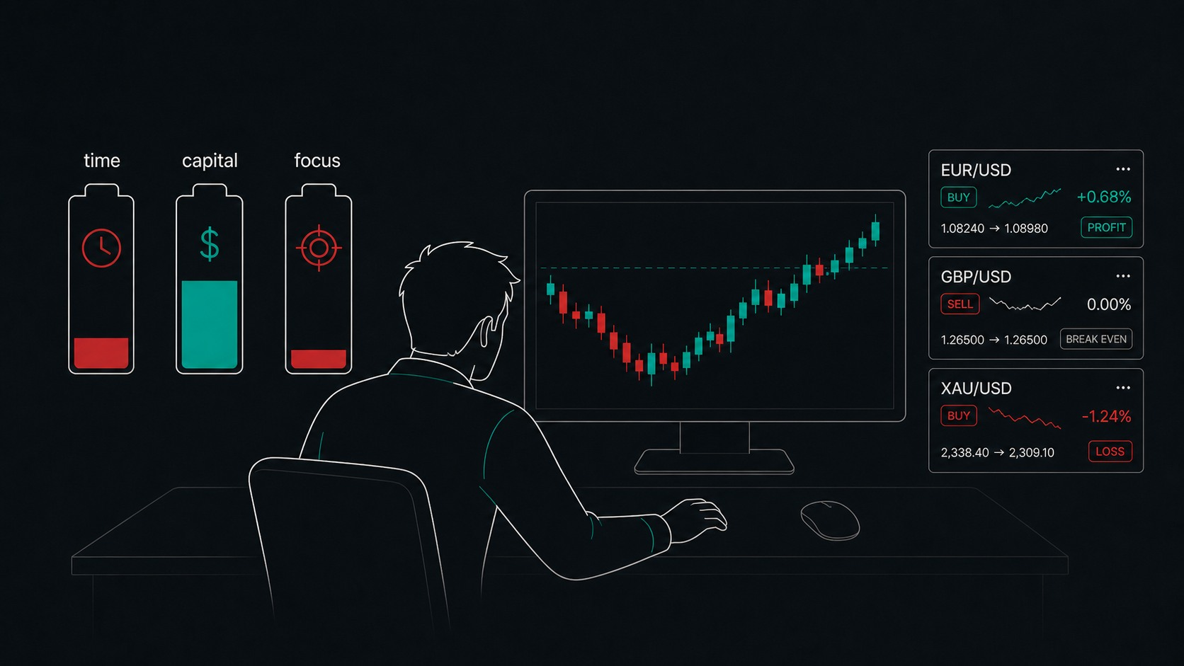 Trading opportunity cost across time capital and focus