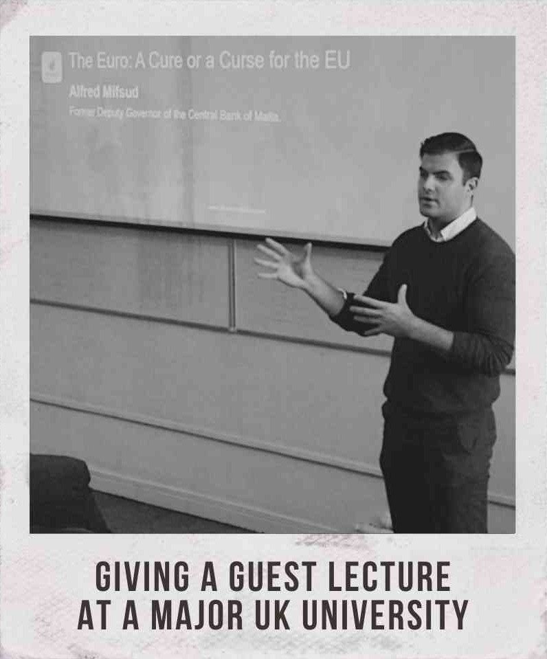 Giving a guest lecture at a major UK university