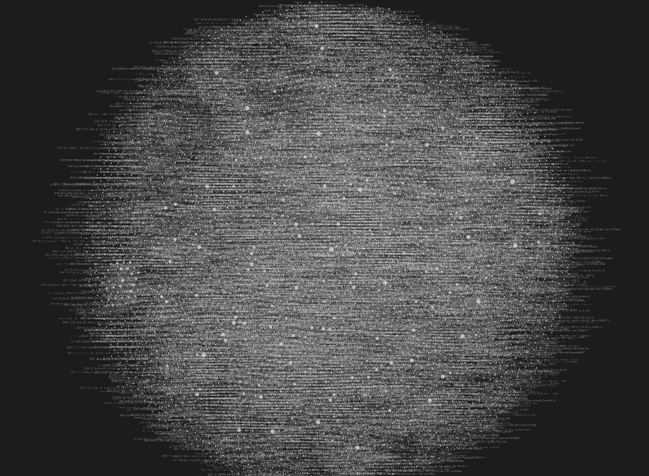 A visual map of thousands of interconnected research notes in Nicholas Puri's research vault